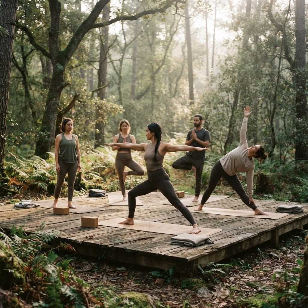 Yoga im Wald